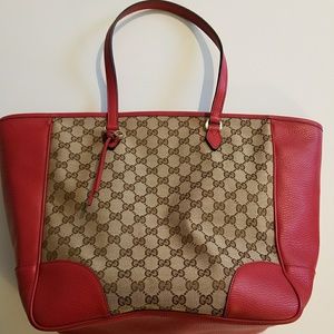 Gucci Red Canvas Tote Bag